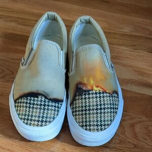 Vans Beige Slip-On Sneakers